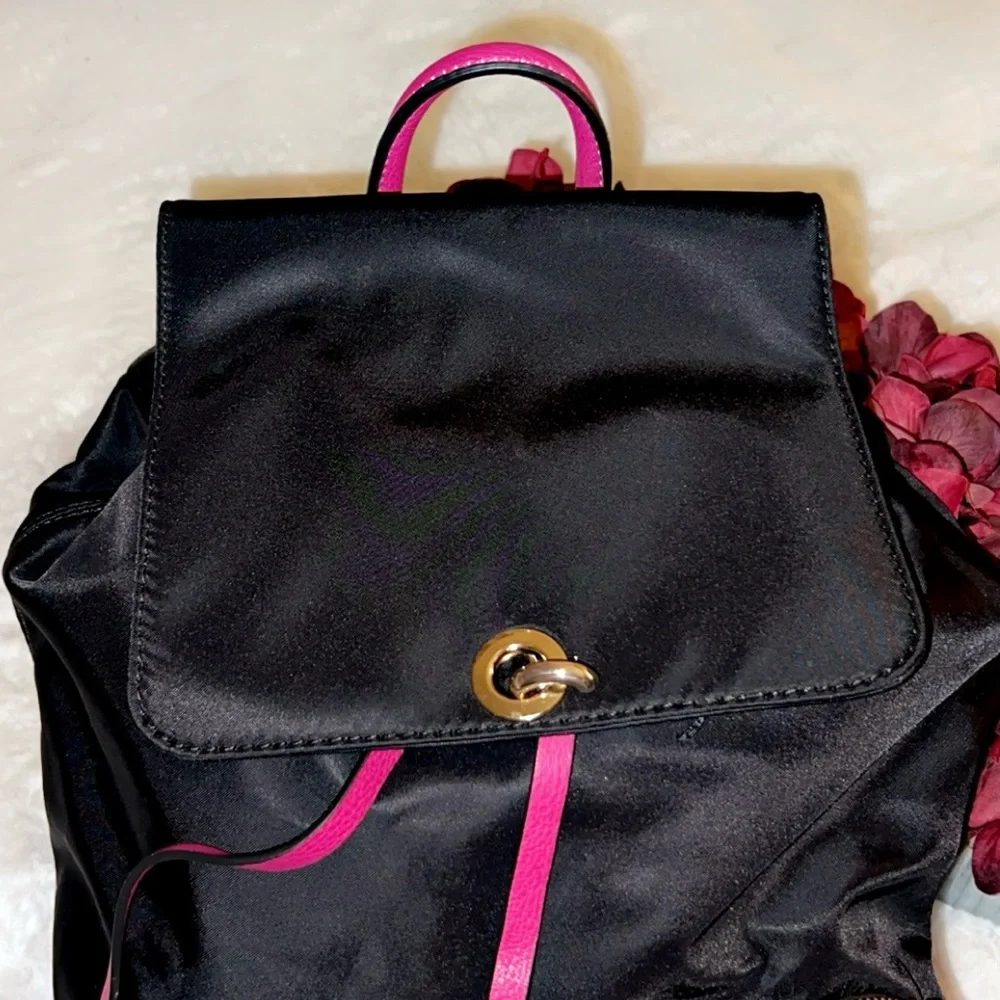 NEIMAN MARCUS Nylon and Pink Backpack
